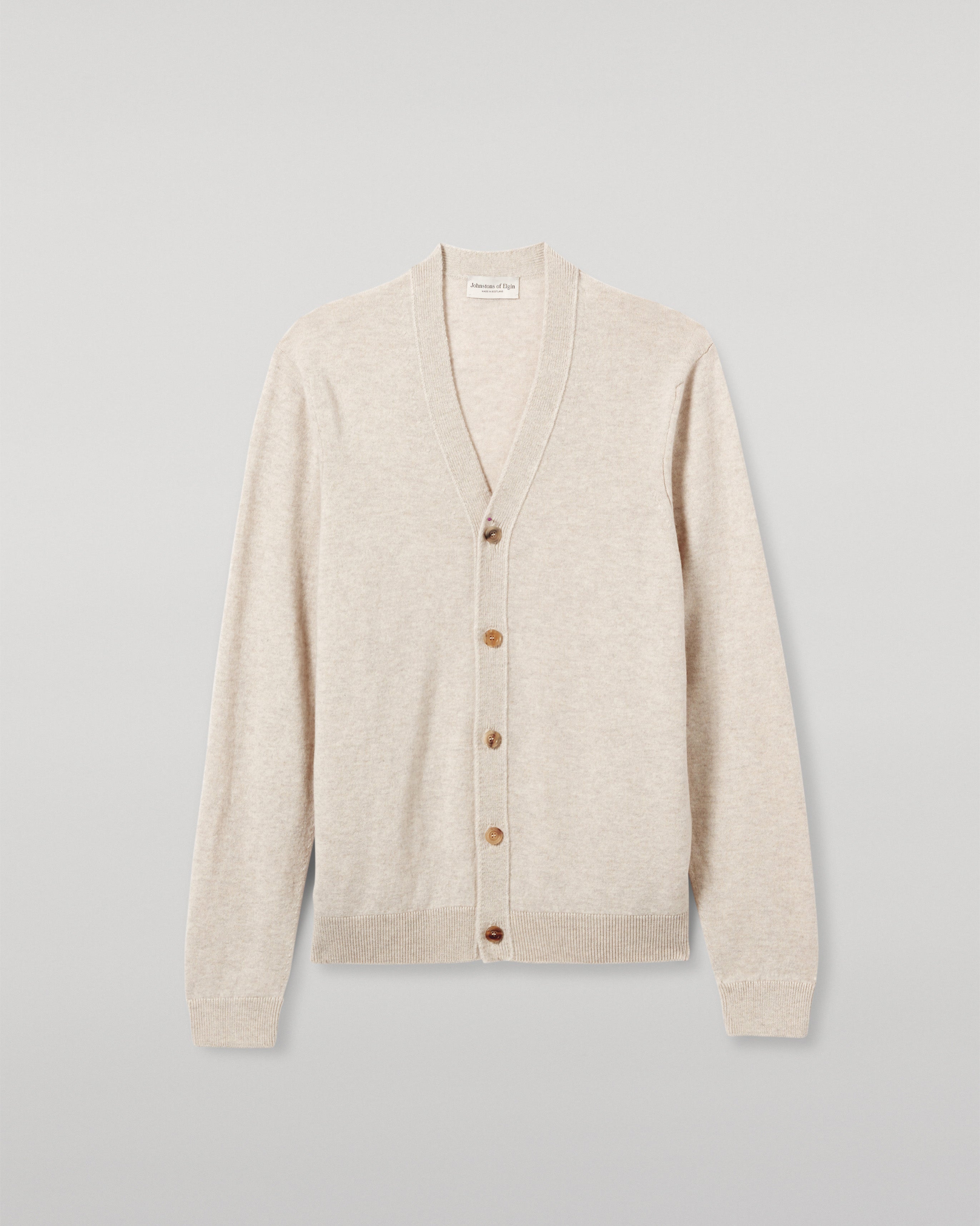 Rory Natural Classic Cashmere Cardigan | Scottish Luxury Cashmere