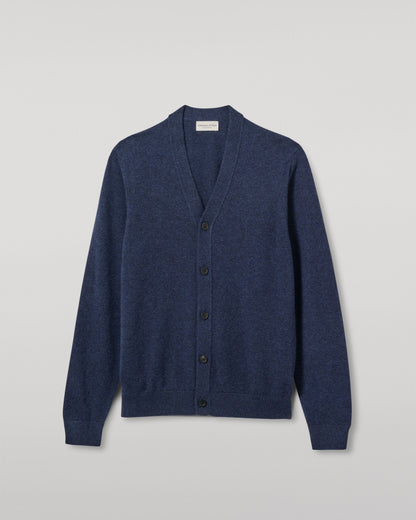 JOHNSTONS OF ELGIN MENS RORY VEE NECK CLASSIC CARDIGAN NAVY 100% CASHMERE KAP05576HD7350