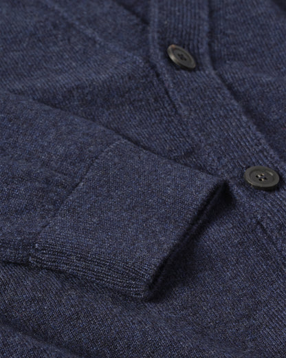 JOHNSTONS OF ELGIN MENS RORY VEE NECK CLASSIC CARDIGAN NAVY 100% CASHMERE KAP05576HD7350