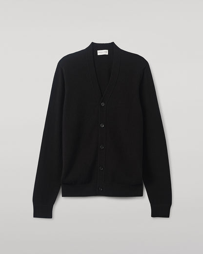 Johnstons of Elgin AW25 Men's Knitwear Black Classic Cashmere Black Cardigan KAP05576SA7210