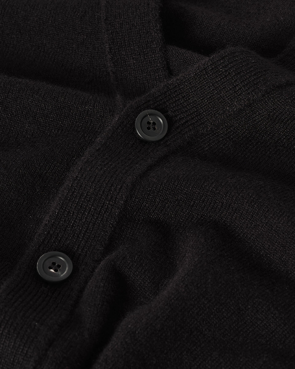 Johnstons of Elgin AW25 Men's Knitwear Black Classic Cashmere Black Cardigan KAP05576SA7210