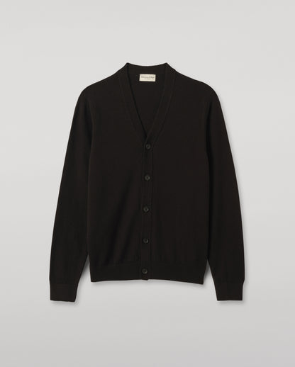 Johnstons of Elgin Men's Knitwear Black Classic Cashmere Black Cardigan KAP05576SA7210