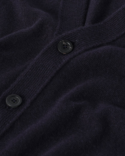 Johnstons of Elgin AW25 Men's Knitwear Dark Navy Classic Cashmere Navy Cardigan KAP05576SD7666