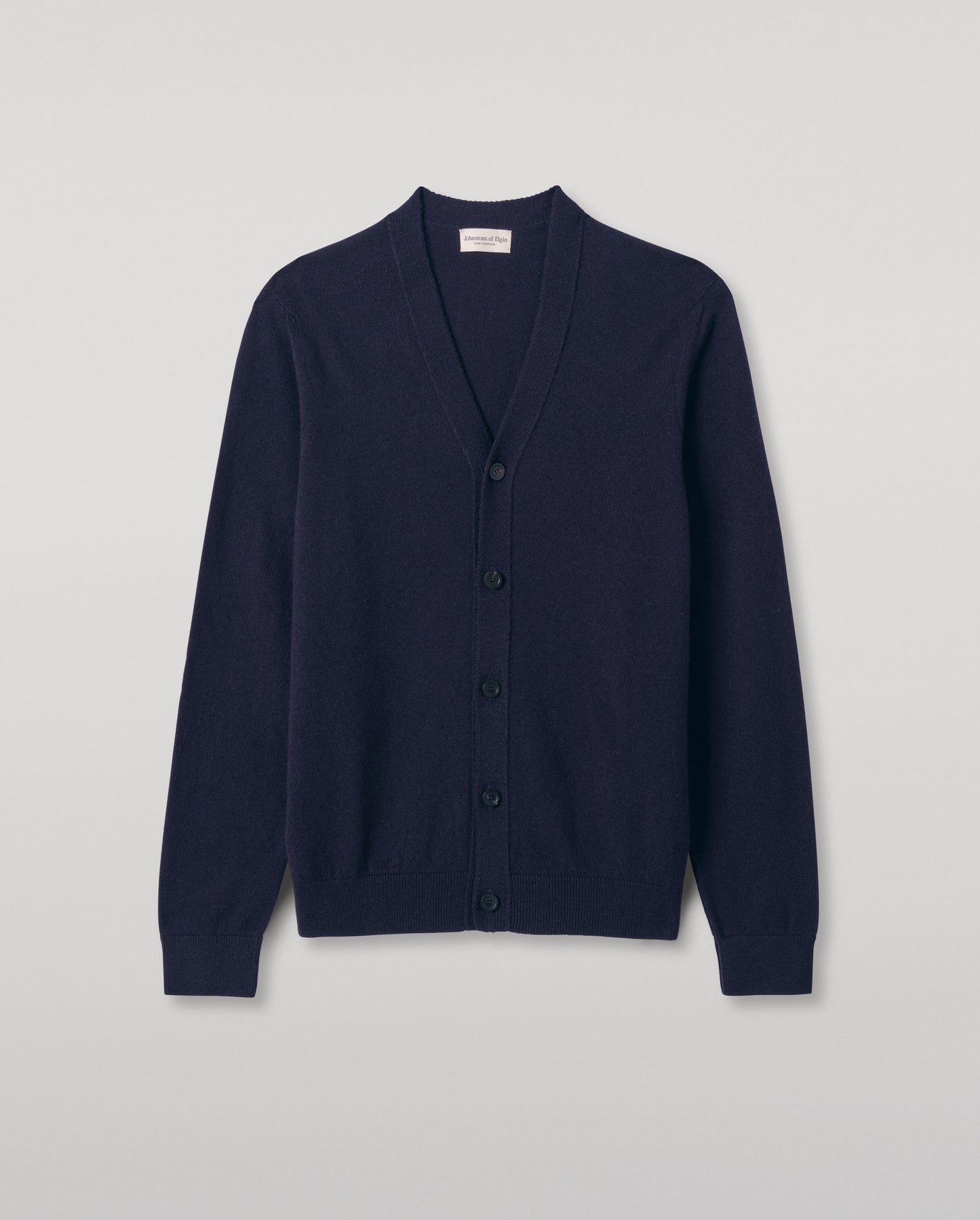 Johnstons of Elgin Men's Knitwear Dark Navy Classic Cashmere Navy Cardigan KAP05576SD7666