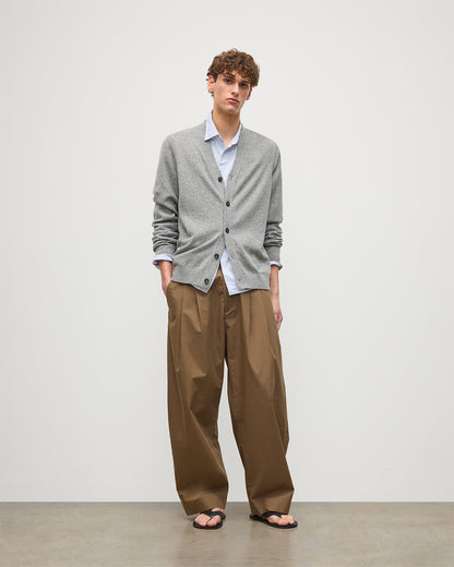 JOHNSTONS OF ELGIN MENS RORY VEE NECK CLASSIC CARDIGAN GREY 100% CASHMERE KAP05471SE5325