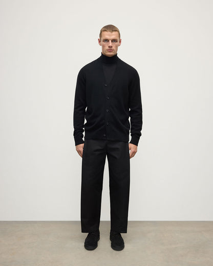 Johnstons of Elgin AW25 Men's Knitwear Black Classic Cashmere Black Cardigan KAP05576SA7210