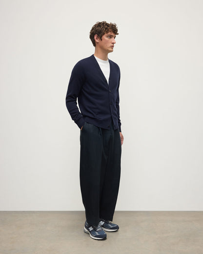 Johnstons of Elgin AW25 Men's Knitwear Dark Navy Classic Cashmere Navy Cardigan KAP05576SD7666