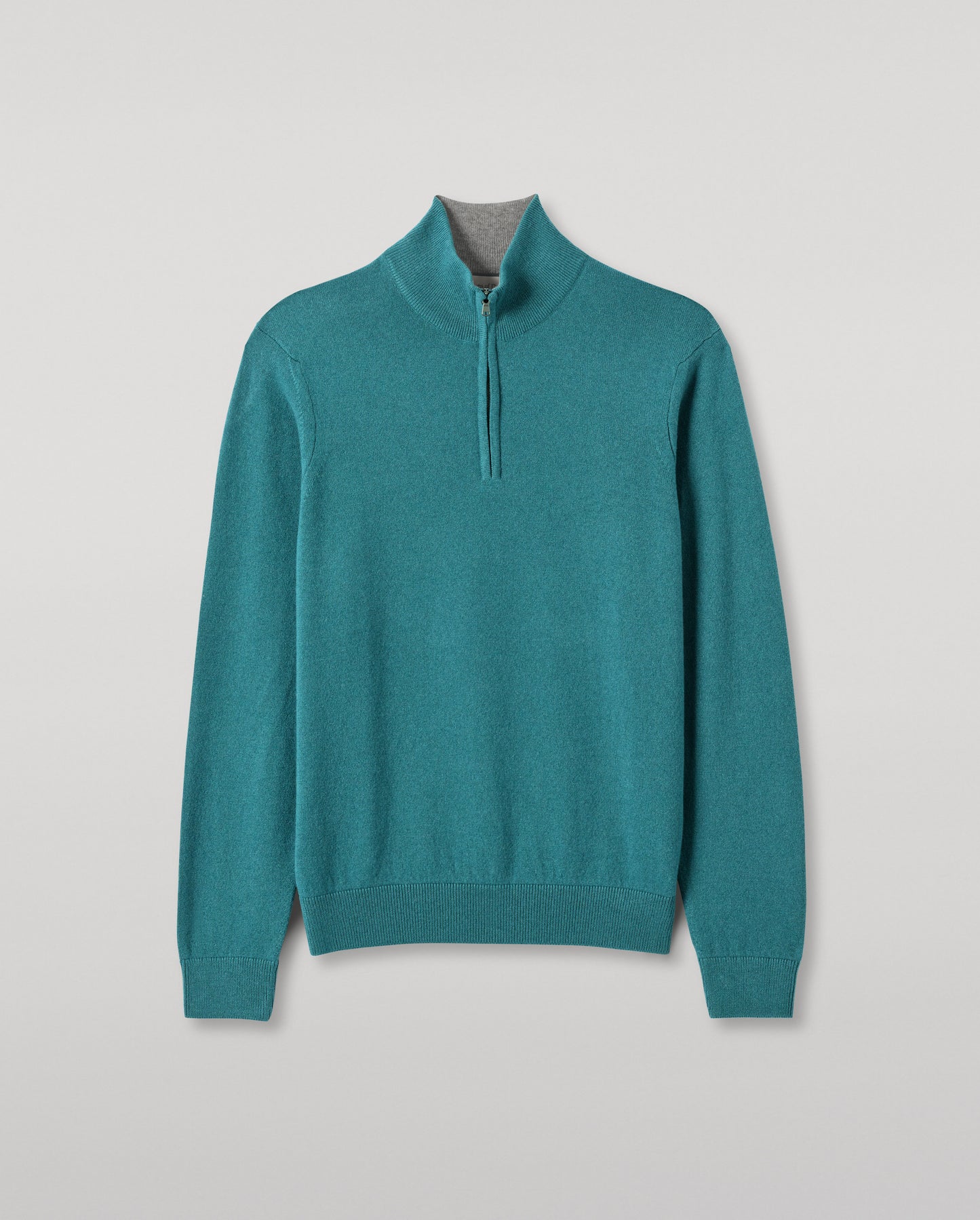 JOHNSTONS OF ELGIN MENS RORY CLASSIC HALF ZIP SWEATER CONTRAST TRIM 100% CASHMERE KAP05577Q26188