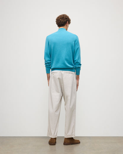 JOHSNTONS OF ELGIN MENS RORY CLASSIC HALF ZIP SWEATER CONTRAST TRIM 100% CASHMERE KAP05577Q26189