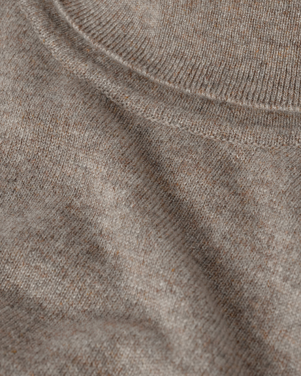 Johnstons of Elgin AW25 Women's Knitwear Ash Classic Cashmere Brown Roll Neck Jumper KAP05584HB4334