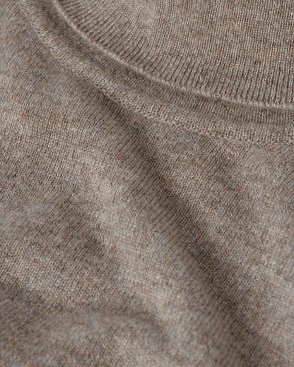 Johnstons of Elgin AW25 Women's Knitwear Ash Classic Cashmere Brown Roll Neck Jumper KAP05584HB4334