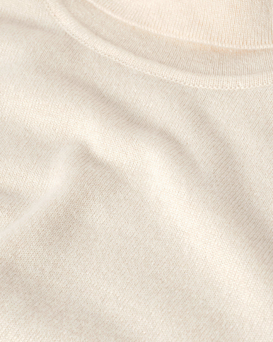 Johnstons of Elgin AW25 Women's Knitwear Champagne Classic Cashmere Cream Roll Neck Jumper KAP05584SA0502