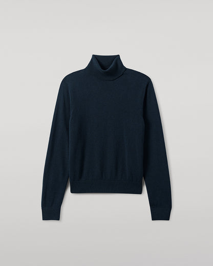 Johnstons of Elgin AW25 Women's Knitwear Bottle Green Classic Cashmere Green Roll Neck Jumper KAP05584SC7341