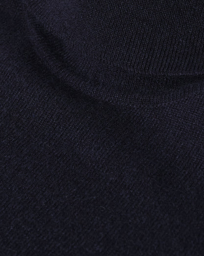 Johnstons of Elgin AW25 Women's Knitwear Dark Navy Classic Cashmere Navy Roll Neck Jumper KAP05584SD7666