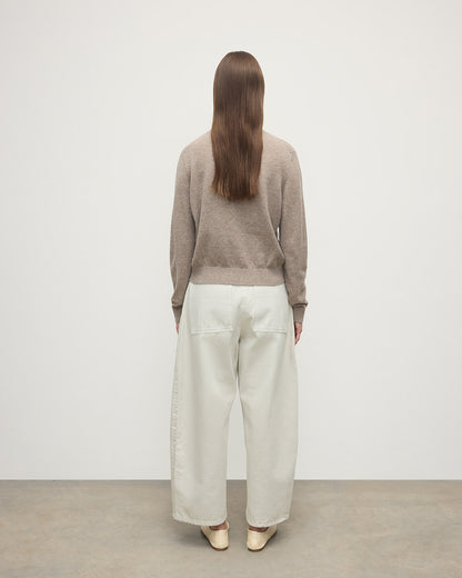 Johnstons of Elgin AW25 Women's Knitwear Ash Classic Cashmere Brown Roll Neck Jumper KAP05584HB4334