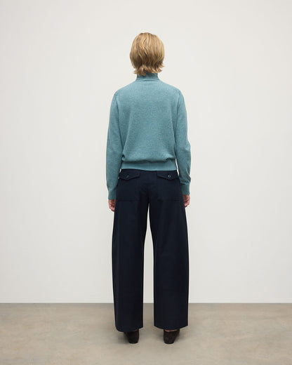 Johnstons of Elgin AW25 Women's Knitwear Seascape Classic Cashmere Green Roll Neck Jumper KAP05584HC0038