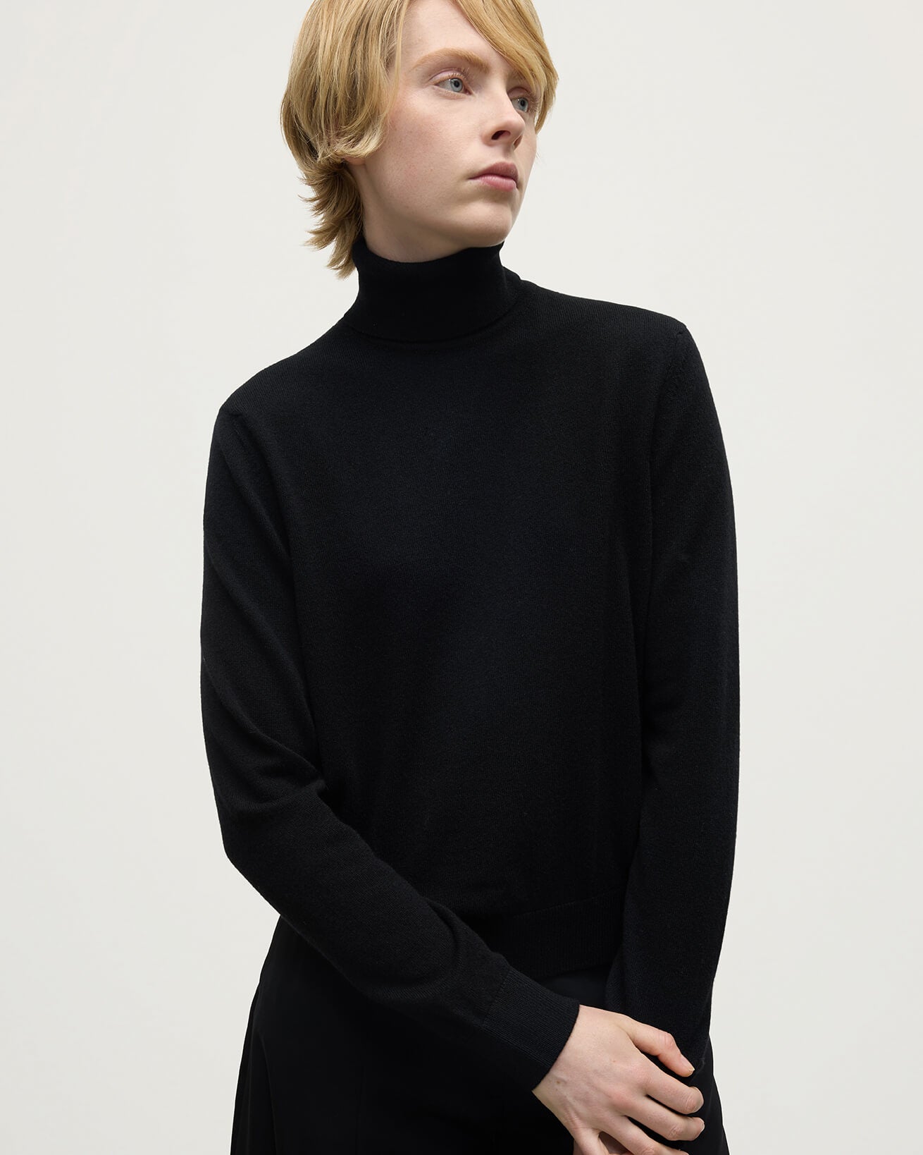 Johnstons of Elgin AW25 Women's Knitwear Black Classic Cashmere Black Roll Neck Jumper KAP05584SA7210