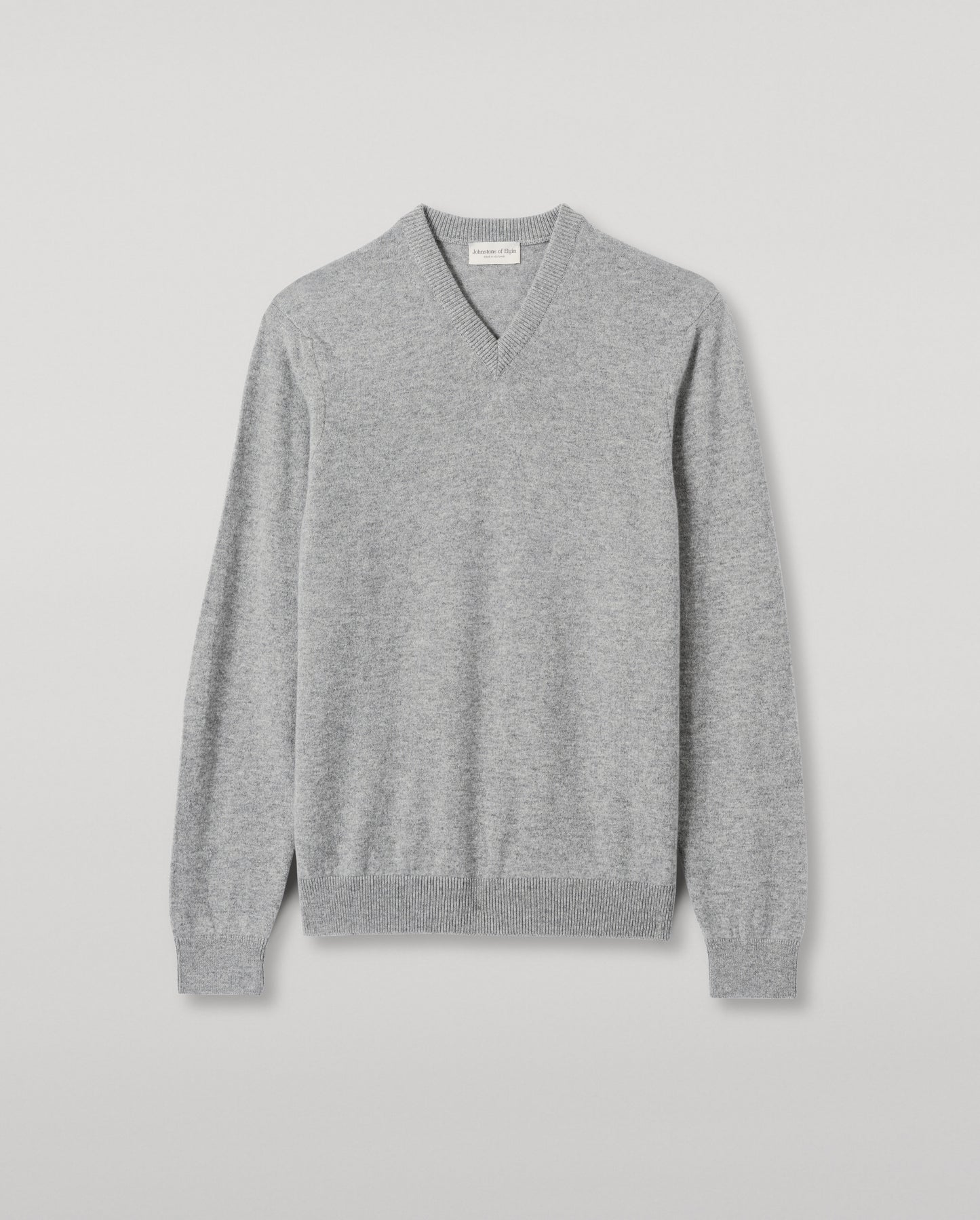 JOHNSTONS OF ELGIN MENS RORY VEE NECK CLASSIC JUMPER 100% CASHMERE KAP05594HA0400