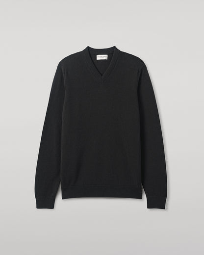 Johnstons of Elgin AW25 Men's Knitwear Icon Classic Cashmere Dark Grey V Neck KAP05594SC7330