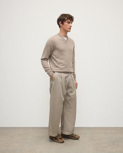 Johnstons of Elgin AW25 Men's Knitwear Ash Classic Cashmere Brown V Neck Jumper KAP05594HB4334