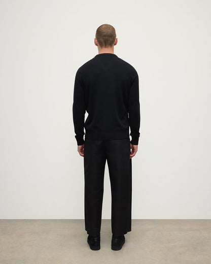 Johnstons of Elgin AW25 Men's Knitwear Black Classic Cashmere Black V Neck KAP05594SA7210