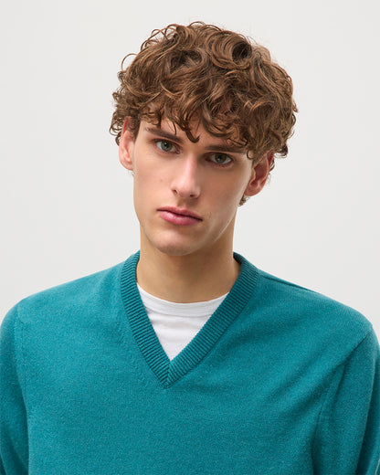 JOHNSTONS OF ELGIN MENS RORY VEE NECK CLASSIC JUMPER 100% CASHMERE KAP05594SC4720