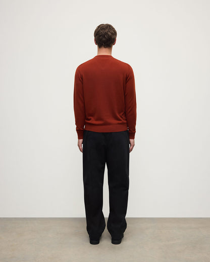 Johnstons of Elgin AW25 Men's Knitwear Oxblood Classic Cashmere Red V Neck KAP05594SG4463