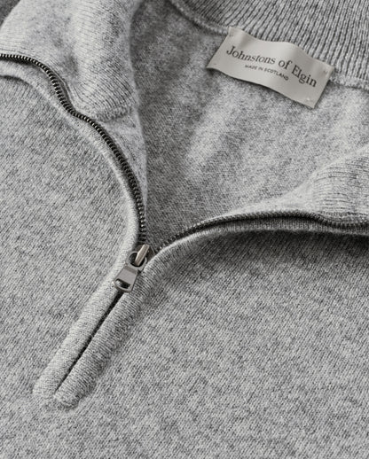 JOHNSTONS OF ELGIN MENS RORY CLASSIC HALF ZIP CLASSIC SWEATER 100% CASHMERE KAP05695HA0400