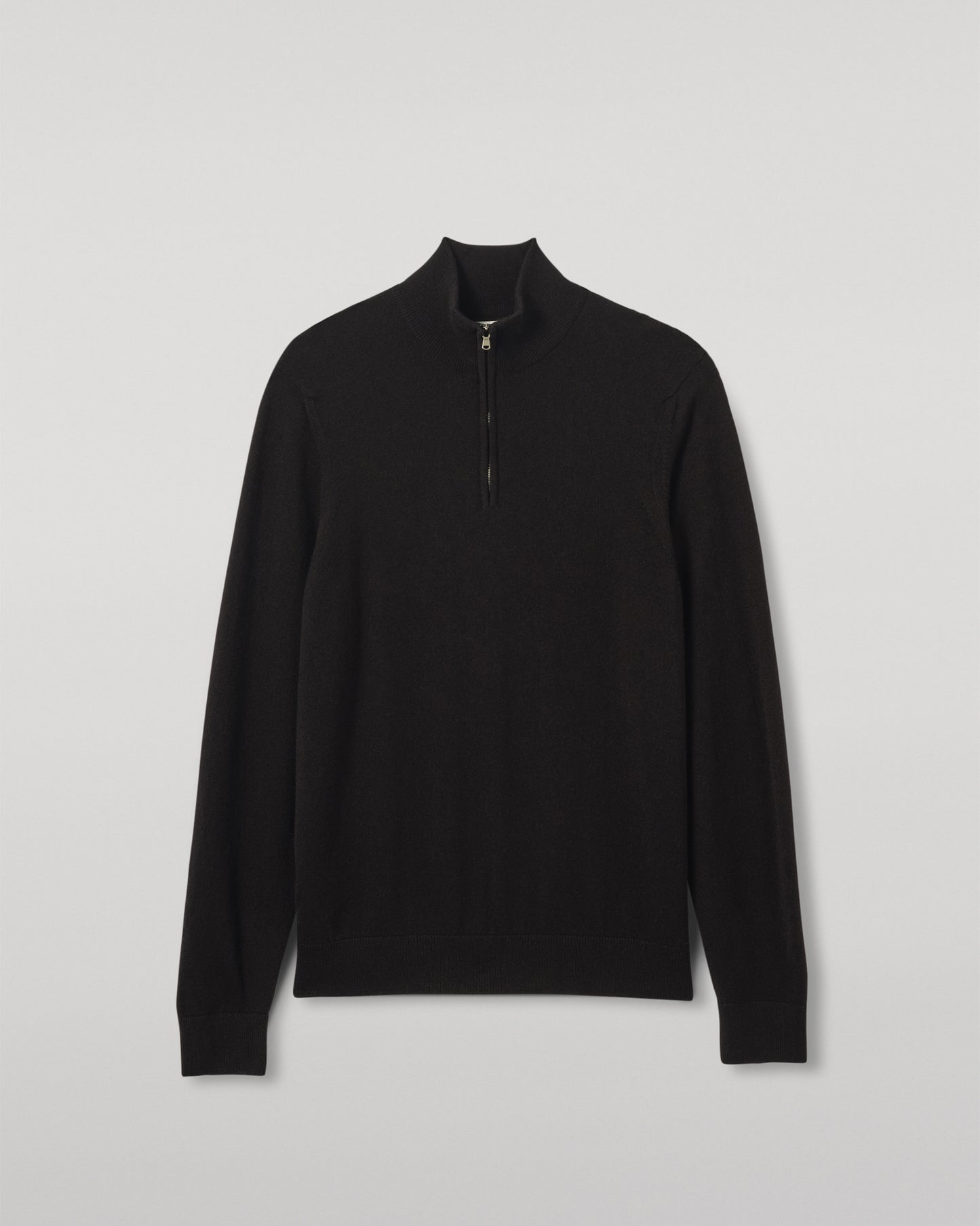 Johnstons of Elgin Men's Knitwear Rory Black Classic Cashmere Black Zip Neck Jumper KAP05695SA7210