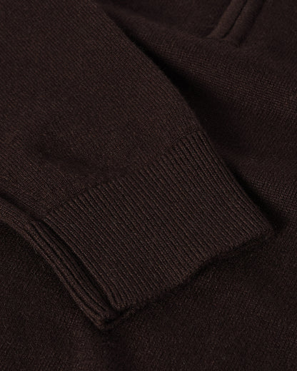 Johnstons of Elgin AW25 Men's Knitwear Molasses Classic Cashmere Brown Zip Neck Jumper KAP05695SB7290