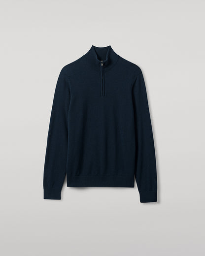 Johnstons of Elgin AW25 Men's Knitwear Bottle Green Classic Cashmere Green Zip Neck Jumper KAP05695SC7341