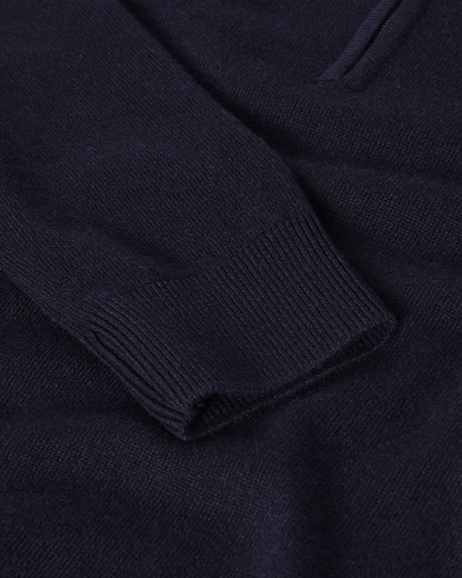 Johnstons of Elgin AW25 Men's Knitwear Dark Navy Classic Cashmere Navy Zip Neck Jumper KAP05695SD7666