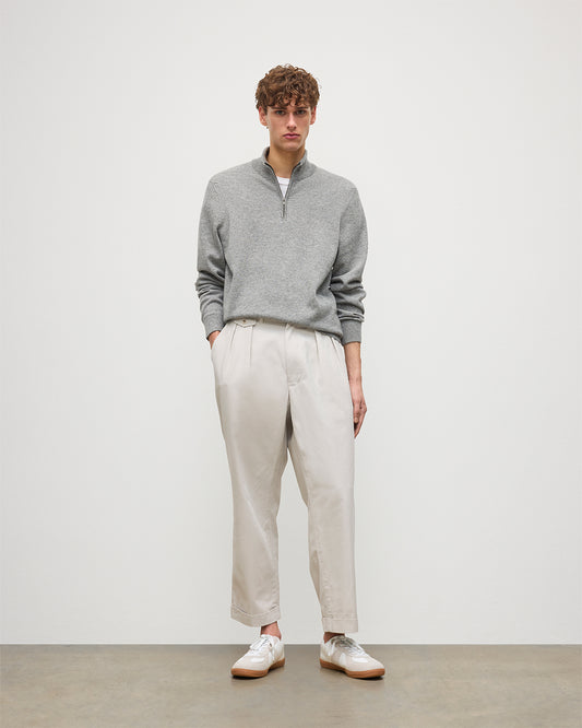 JOHNSTONS OF ELGIN MENS RORY CLASSIC HALF ZIP CLASSIC SWEATER 100% CASHMERE KAP05695HA0400