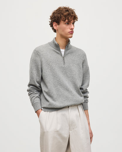 JOHNSTONS OF ELGIN MENS RORY CLASSIC HALF ZIP CLASSIC SWEATER 100% CASHMERE KAP05695HA0400