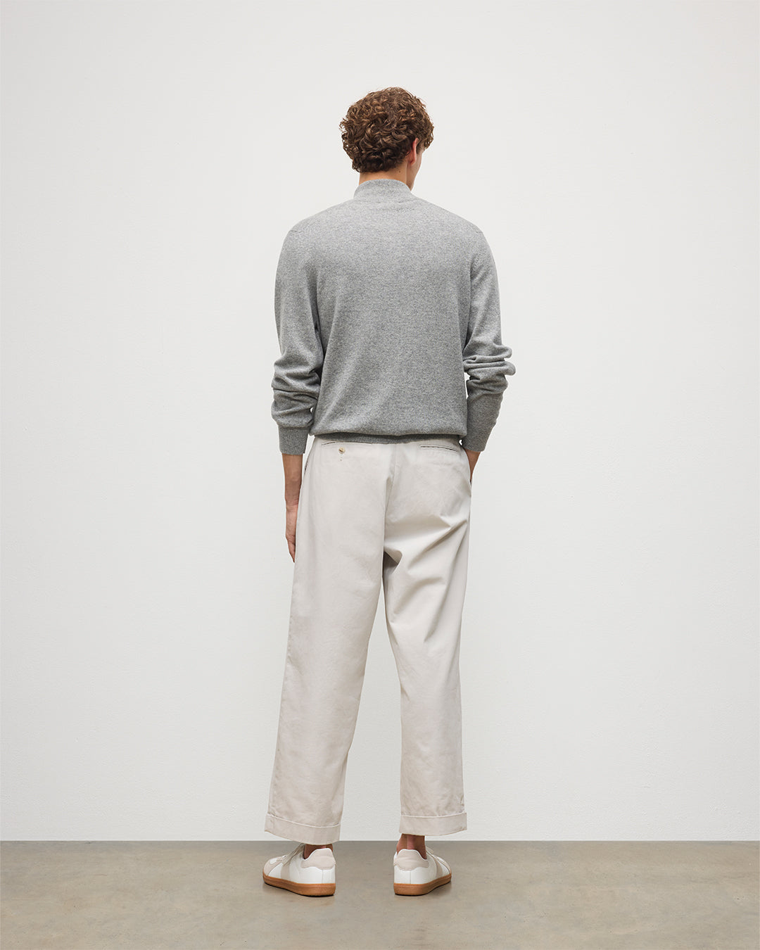 JOHNSTONS OF ELGIN MENS RORY CLASSIC HALF ZIP CLASSIC SWEATER 100% CASHMERE KAP05695HA0400