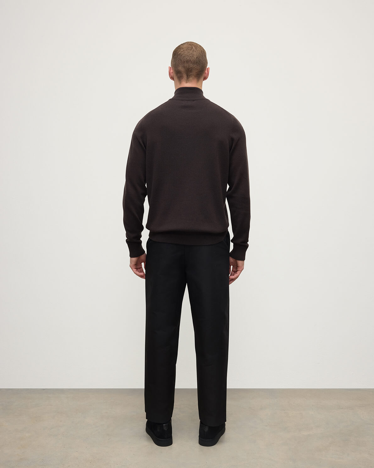 Johnstons of Elgin AW25 Men's Knitwear Molasses Classic Cashmere Brown Zip Neck Jumper KAP05695SB7290