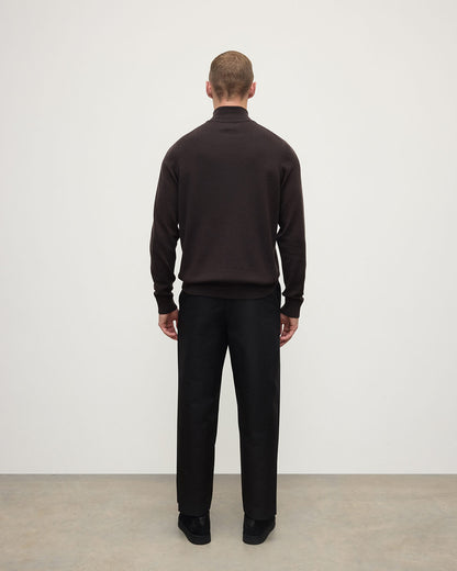 Johnstons of Elgin AW25 Men's Knitwear Molasses Classic Cashmere Brown Zip Neck Jumper KAP05695SB7290