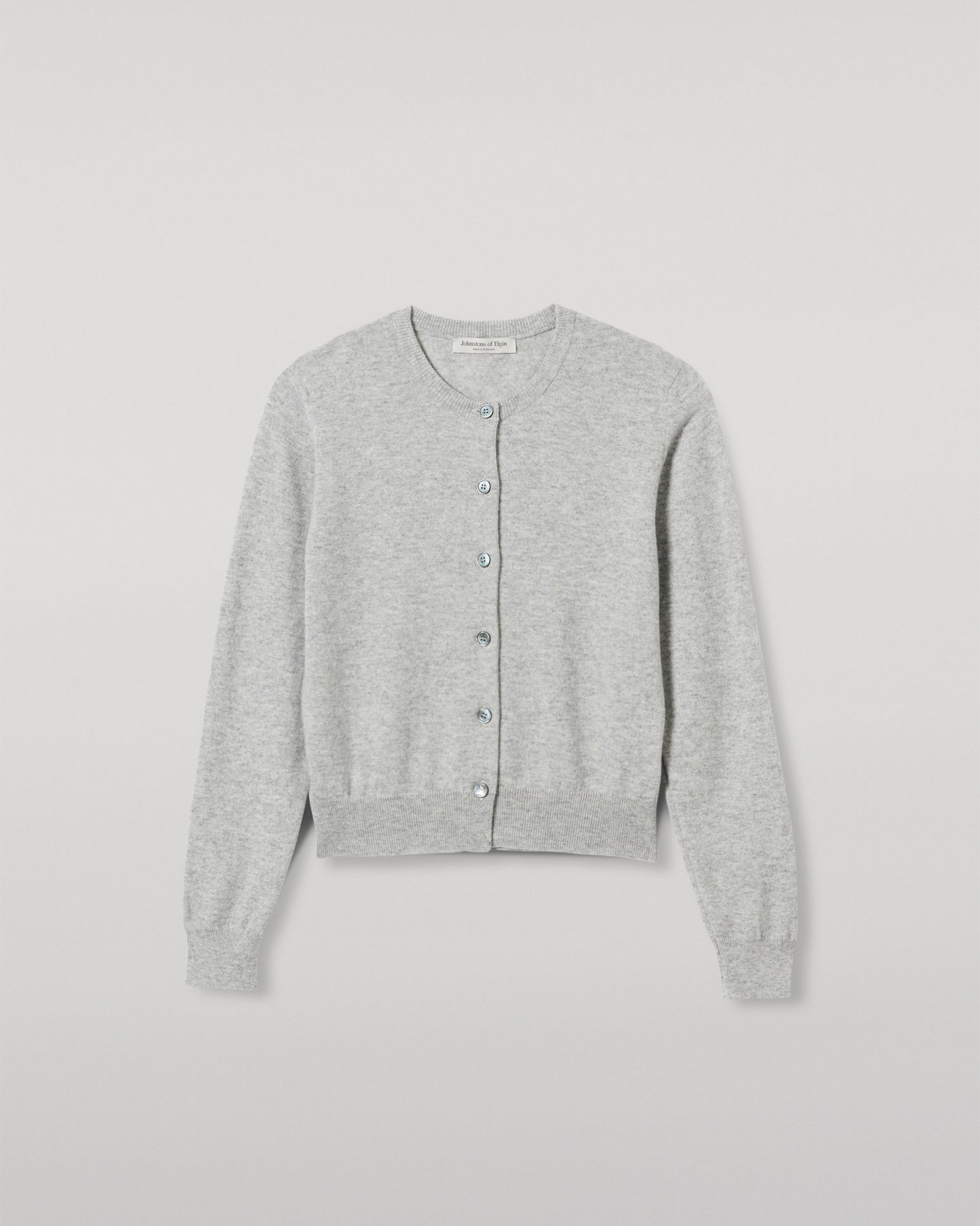 Iris Pale Grey Classic Cashmere Cardigan