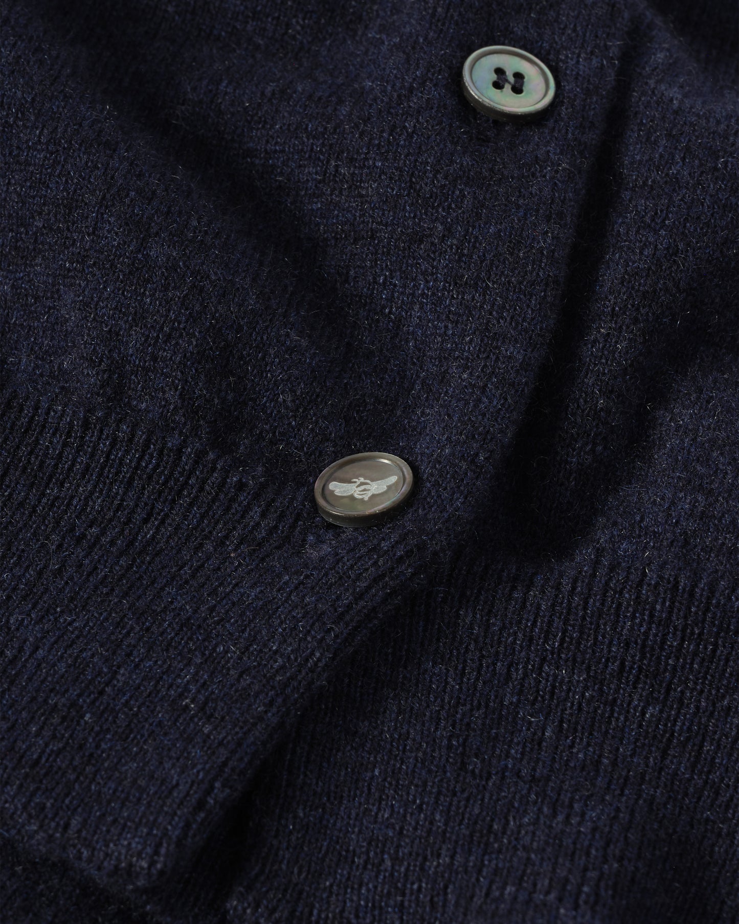 JOHNSTONS OF ELGIN WOMENS IRIS CLASSIC CREW CARDIGAN NAVY 100% CASHMERE KAP05704HD7350