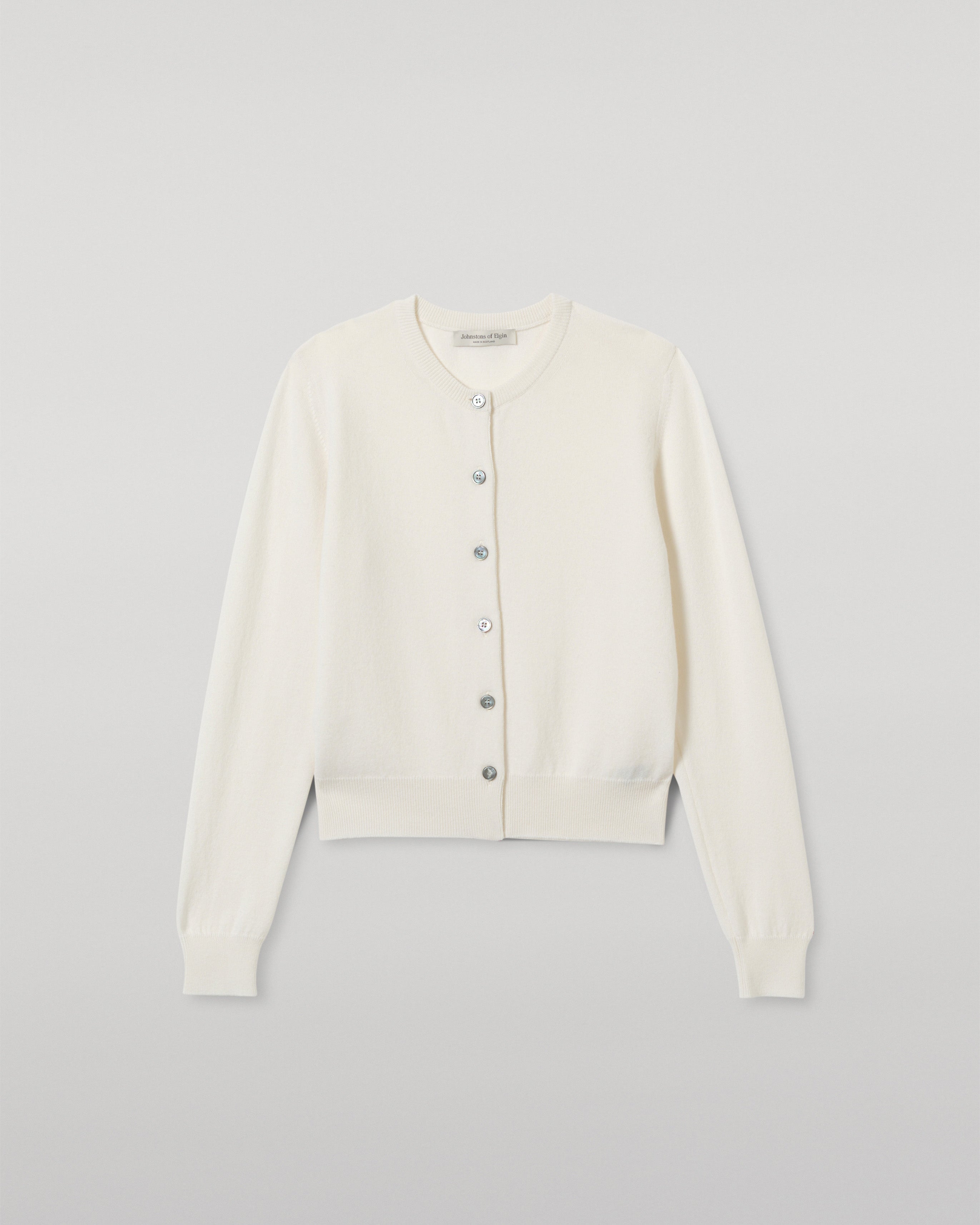 Iris White Classic Cashmere Cardigan | Luxury Women's Knitwear