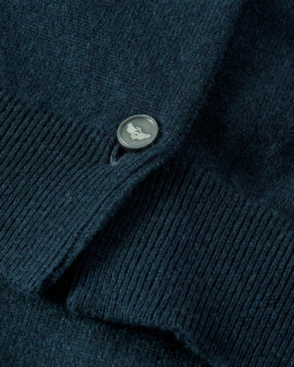 JOHNSTONS OF ELGIN WOMENS IRIS CLASSIC CREW CARDIGAN GREEN 100% CASHMERE KAP05704SC7341