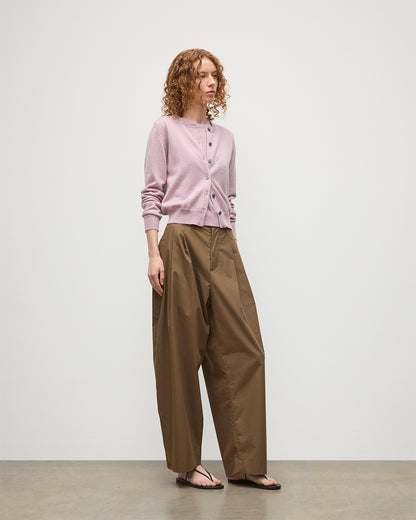 JOHNSTONS OF ELGIN WOMENS IRIS CLASSIC CREW CARDIGAN PINK 100% CASHMERE KAP05704HE0071