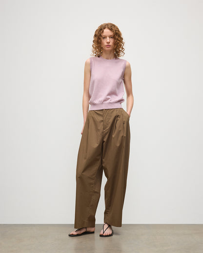 JOHNSTONS OF ELGIN WOMENS IRIS CLASSIC SLEEVELESS CREW PINK 100% CASHMERE KAP05705HE0071