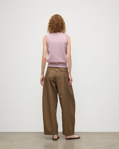 JOHNSTONS OF ELGIN WOMENS IRIS CLASSIC SLEEVELESS CREW PINK 100% CASHMERE KAP05705HE0071