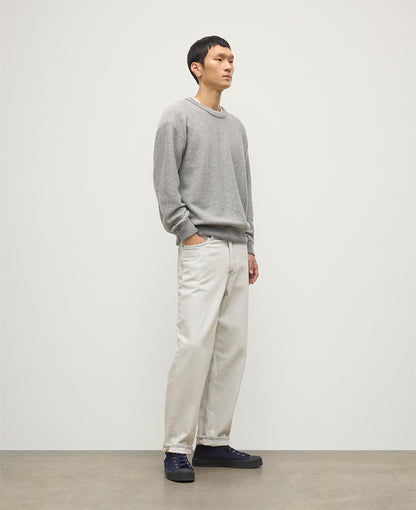 JOHNSTONS OF ELGIN MENS LIDDELL SWEATSHIRT 100% CASHMERE FROM JOHNSTONS OF ELGIN WITH WHITE JEANS KAP05725Q25942