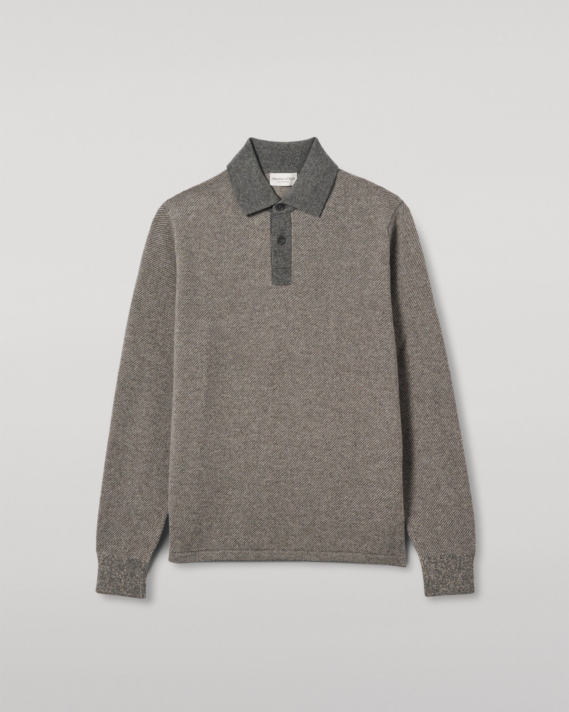 JOHNSTONS OF ELGIN MENS TWEEL RUGBY SHIRT 100% CASHMERE KAP05727Q25939