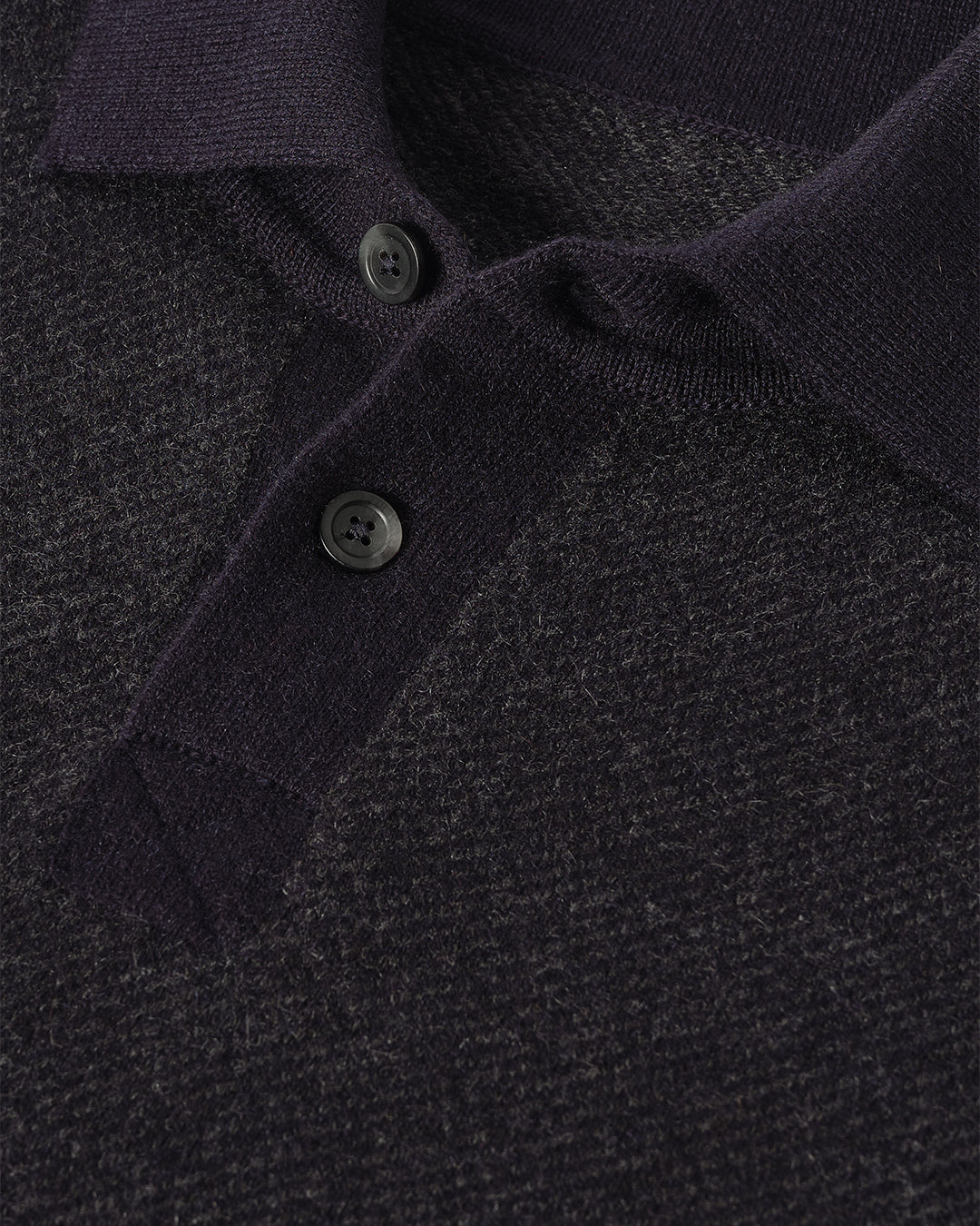 JOHNSTONS OF ELGIN MENS TWEEL RUGBY SHIRT NAVY & DARK GREY 100% CASHMERE KAP05727Q25937