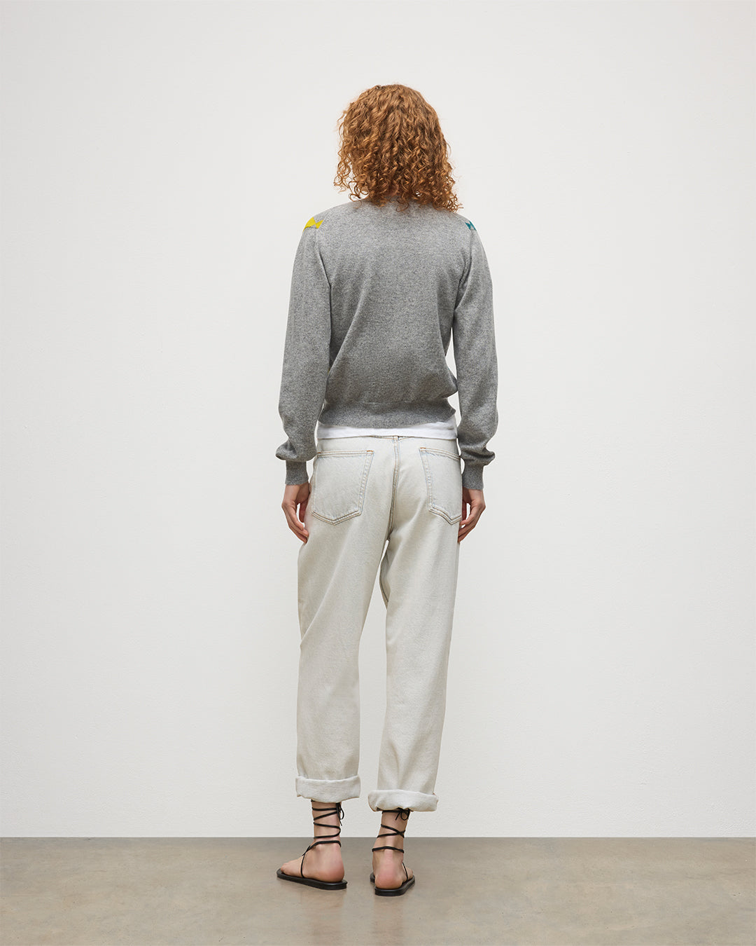 JOHNSTONS OF ELGIN WOMENS CLAN CREW CARDIGAN GREY 100% CASHMERE KAP05731JU1604