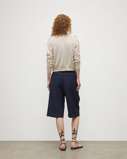 JOHNSTONS OF ELGIN WOMENS CLAN CREW CARDIGAN NATURAL  100% CASHMERE KAP05731JU1605