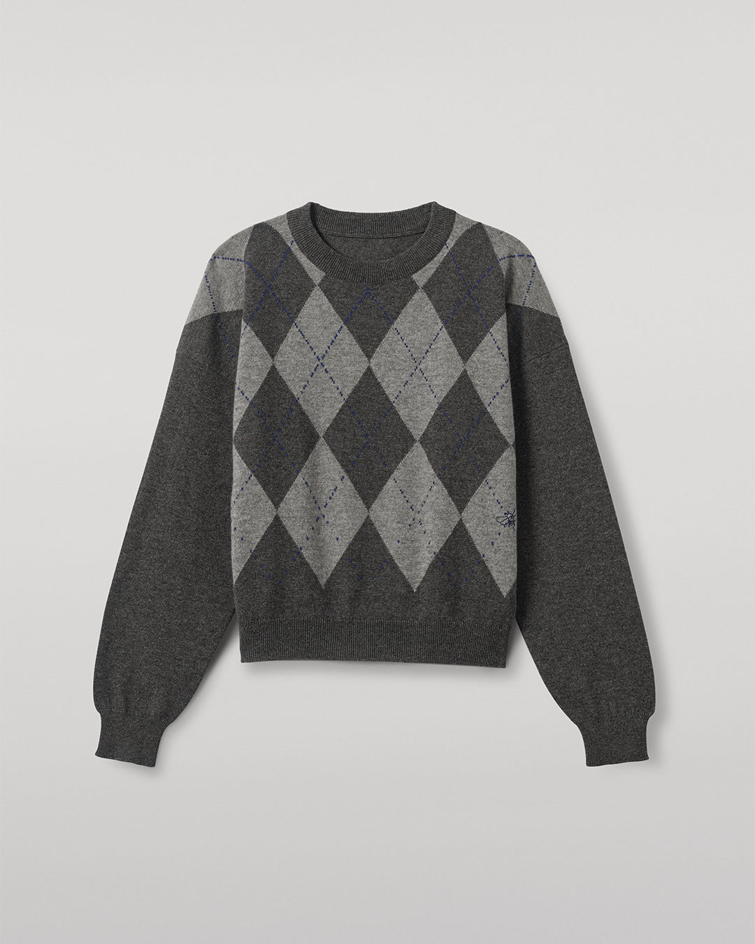 JOHNSTONS OF ELGIN WOMENS CLAN SLOUCH CREW GREY 100% CASHMERE KAP05732JU1607